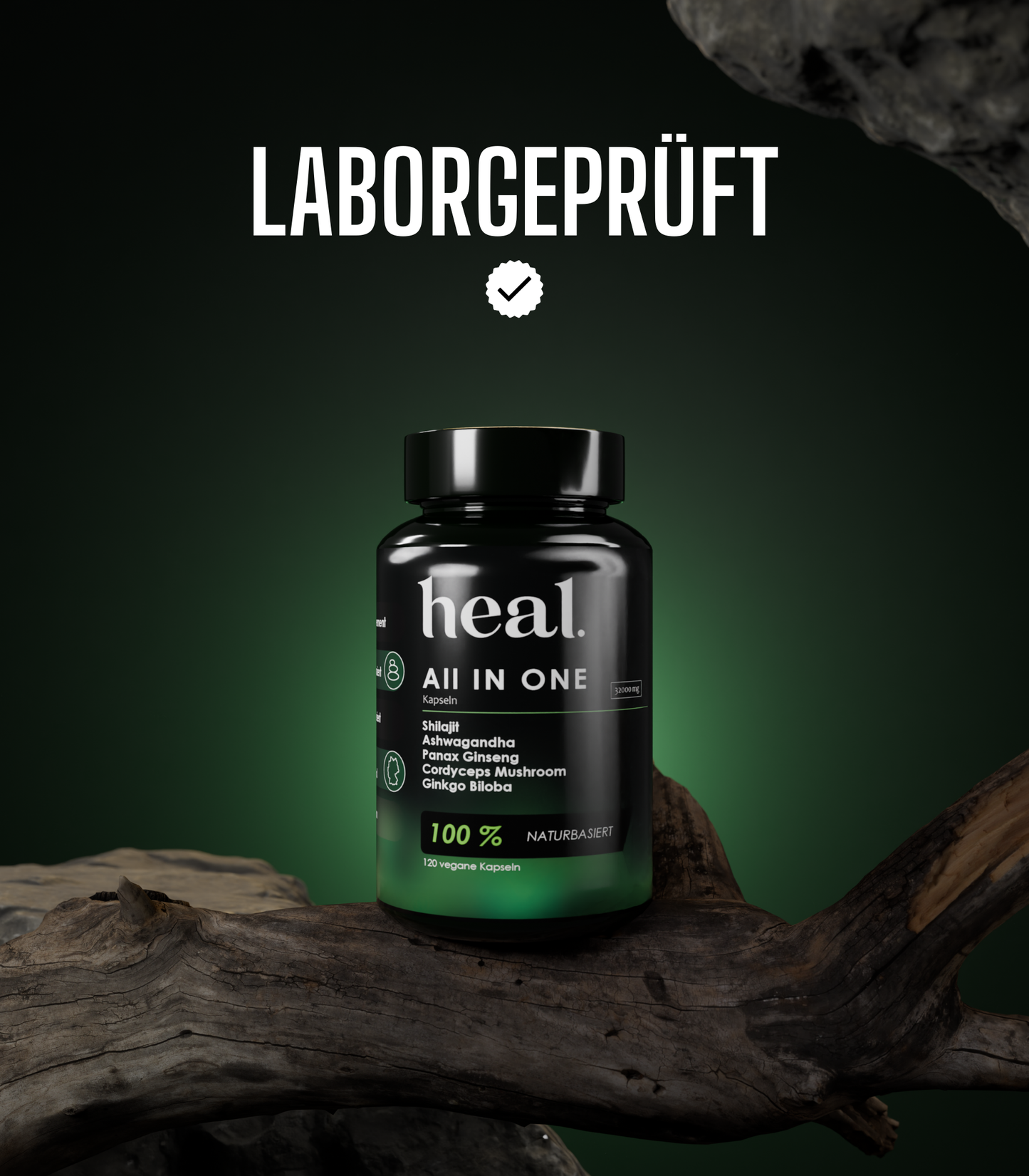 Heal Laborgeprüftes All-in-One-Supplement – Unterstützt Konzentration, Immunsystem & Regeneration mit natürlichen Inhaltsstoffen.